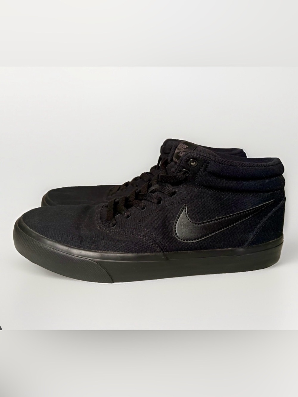 Nike SB Mens 11 Skateboard Charge Mid Canvas Black Sneakers Shoes CN5264-002